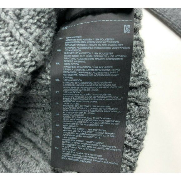 G Star Raw Geored Shawl Neck Cardigan Sweater Premium Mens 3XL Cable Knit Gray - Picture 8 of 11